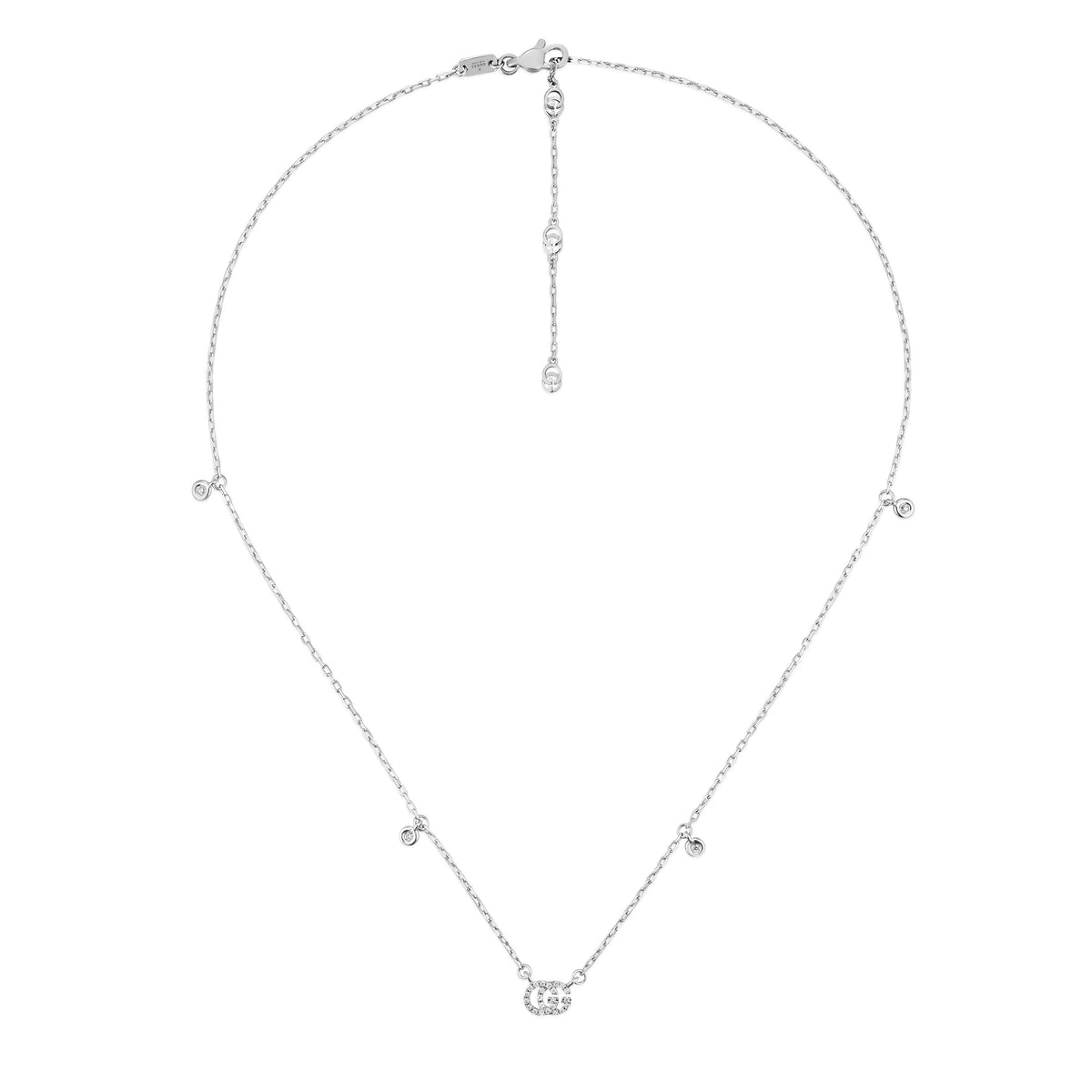 GG Running 18ct White Gold Diamond Necklace simple Pursuit