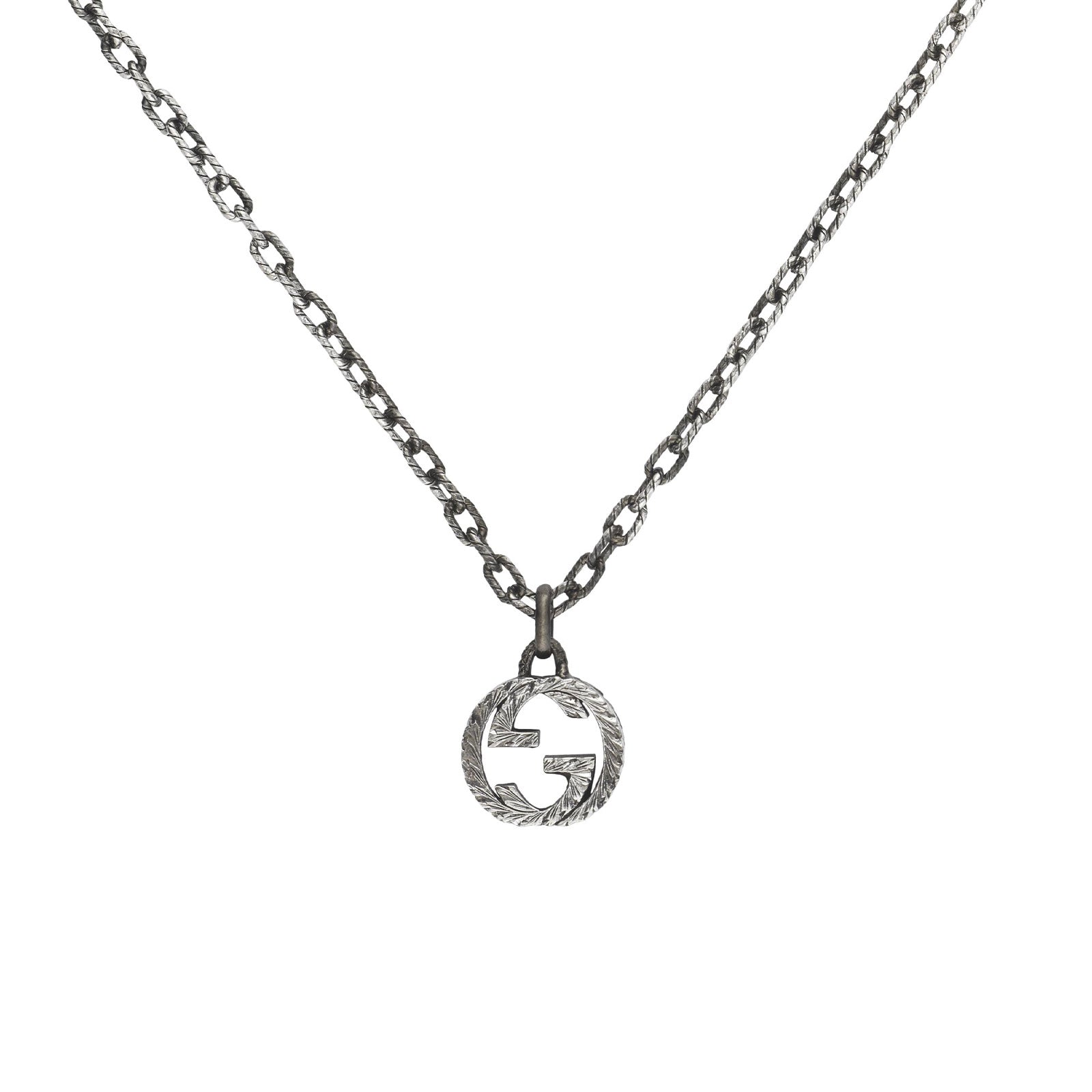 Gucci Interlocking Silver Pendant Necklace simple Pursuit