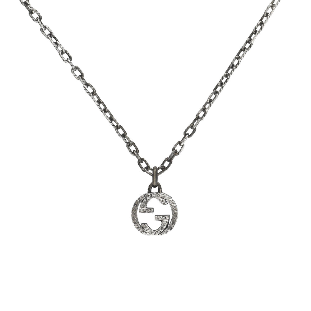 Gucci Interlocking Silver Pendant Necklace simple Pursuit