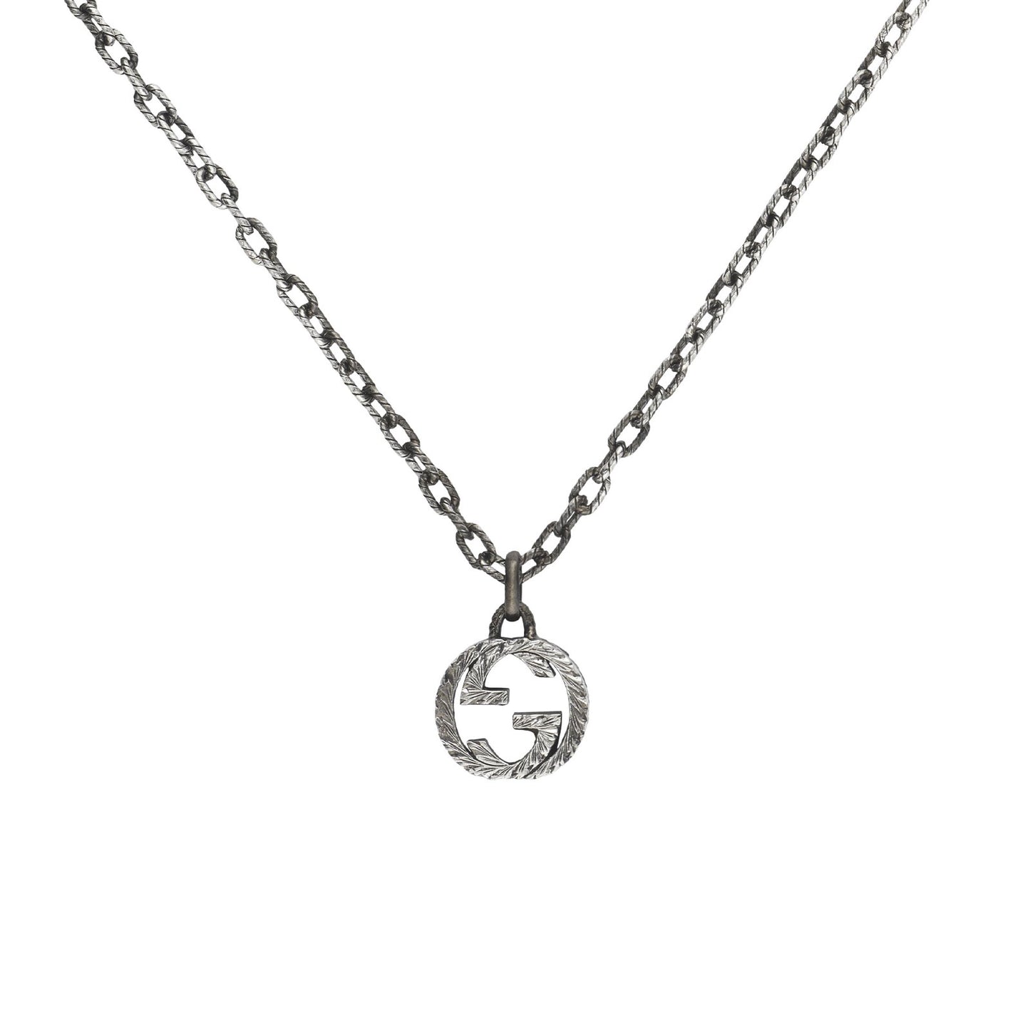 Gucci Interlocking Silver Pendant Necklace simple Pursuit