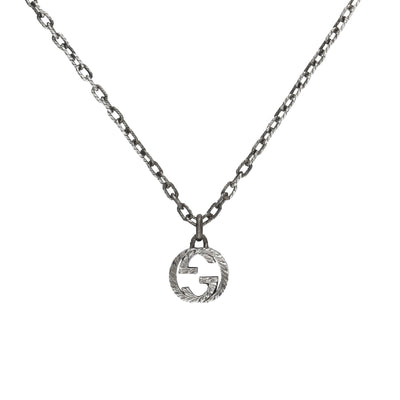 Gucci Interlocking Silver Pendant Necklace simple Pursuit