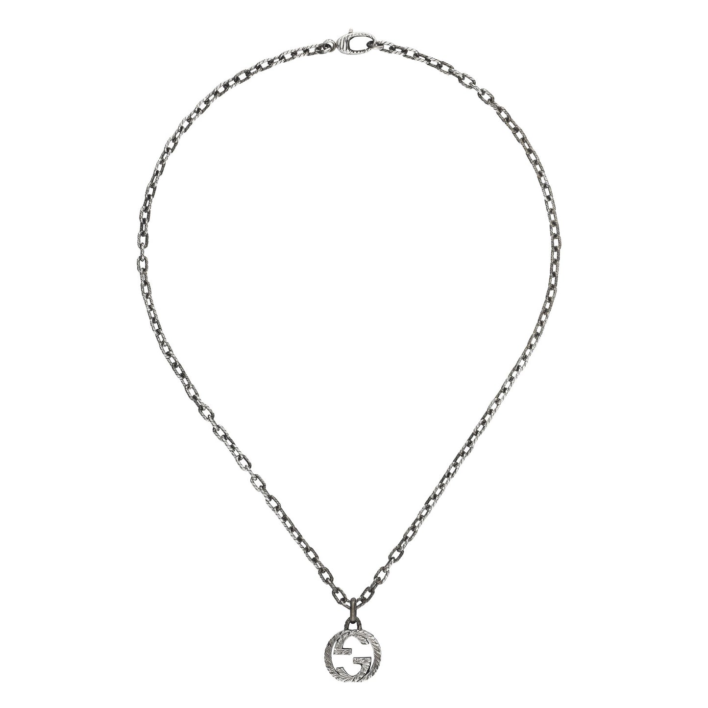 Gucci Interlocking Silver Pendant Necklace simple Pursuit