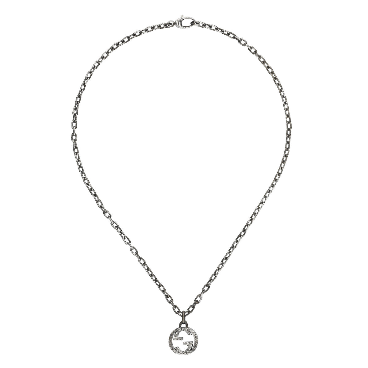 Gucci Interlocking Silver Pendant Necklace simple Pursuit