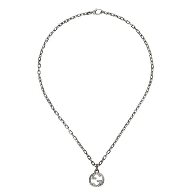 Gucci Interlocking Silver Pendant Necklace simple Pursuit