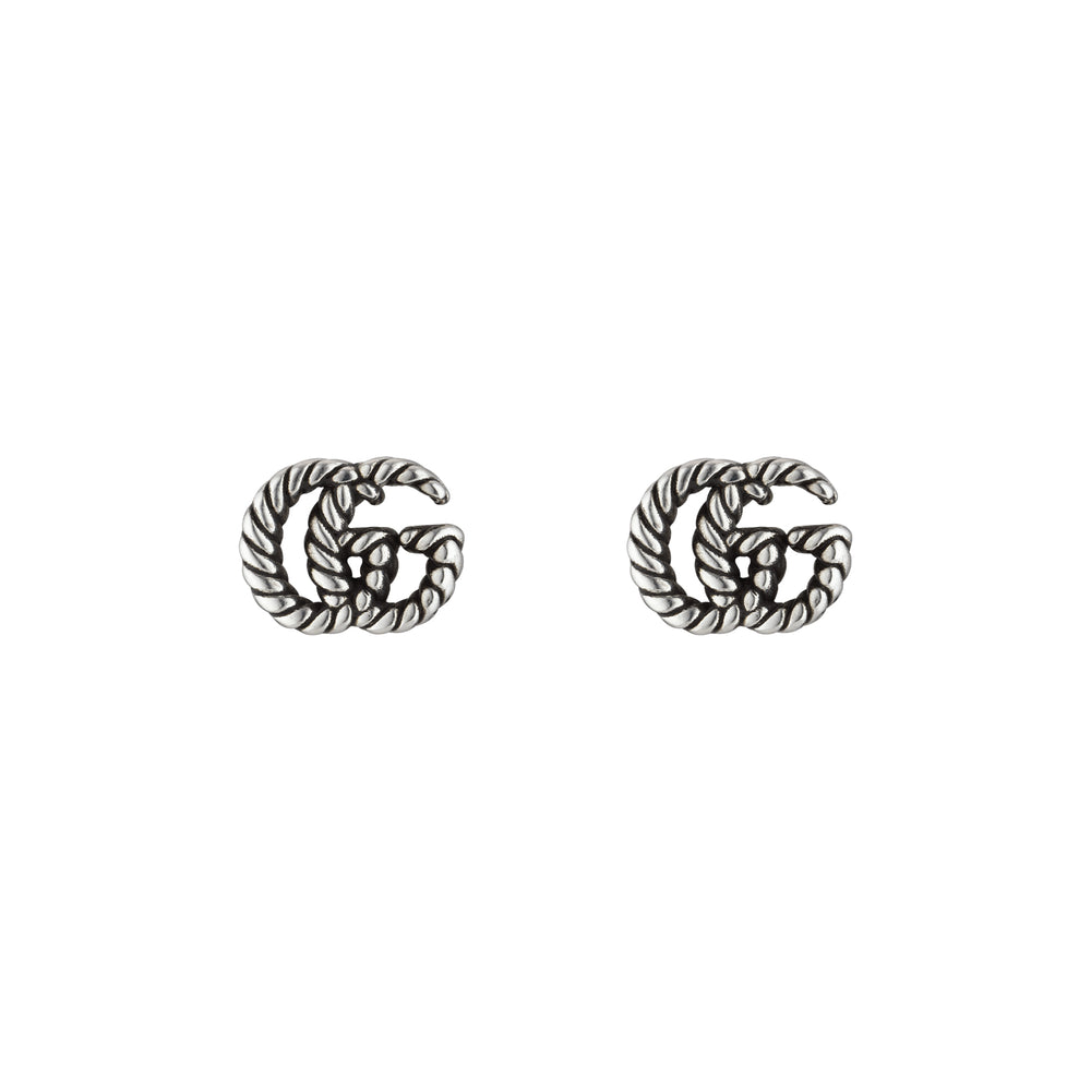 GG Marmont Silver Stud Earrings simple Pursuit