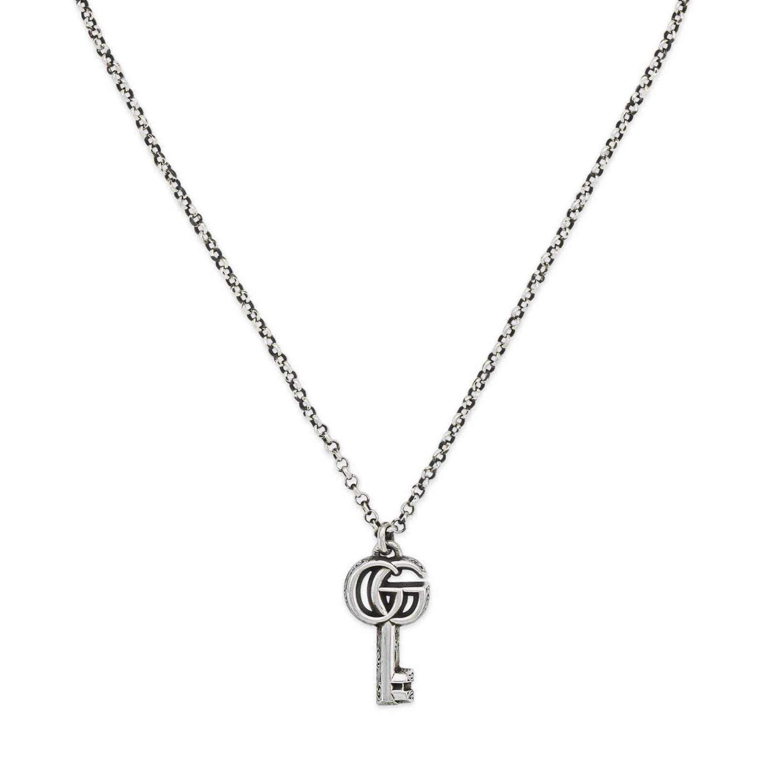 GG Marmont Silver Key Pendant Necklace simple Pursuit
