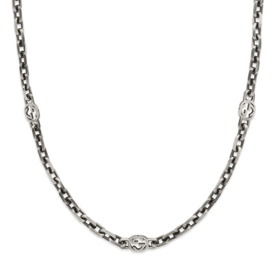 Gucci Interlocking Aged Silver Necklace simple Pursuit