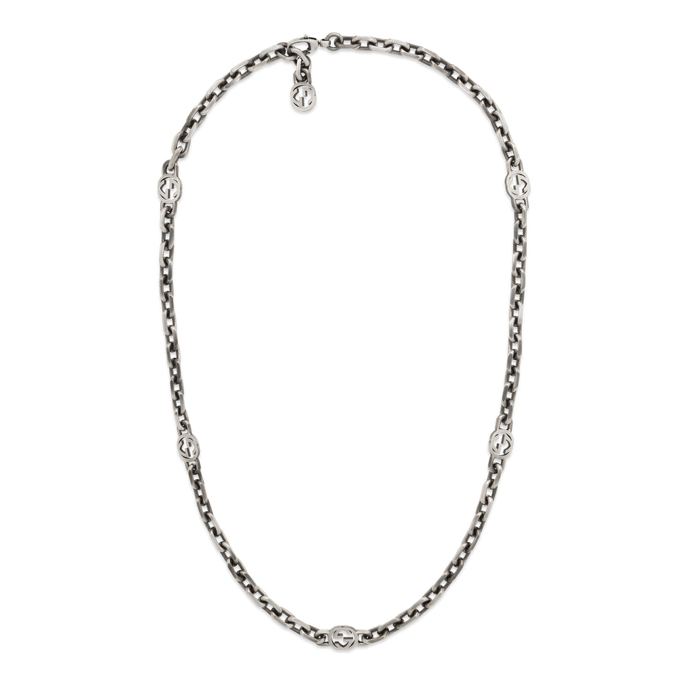 Gucci Interlocking Aged Silver Necklace simple Pursuit