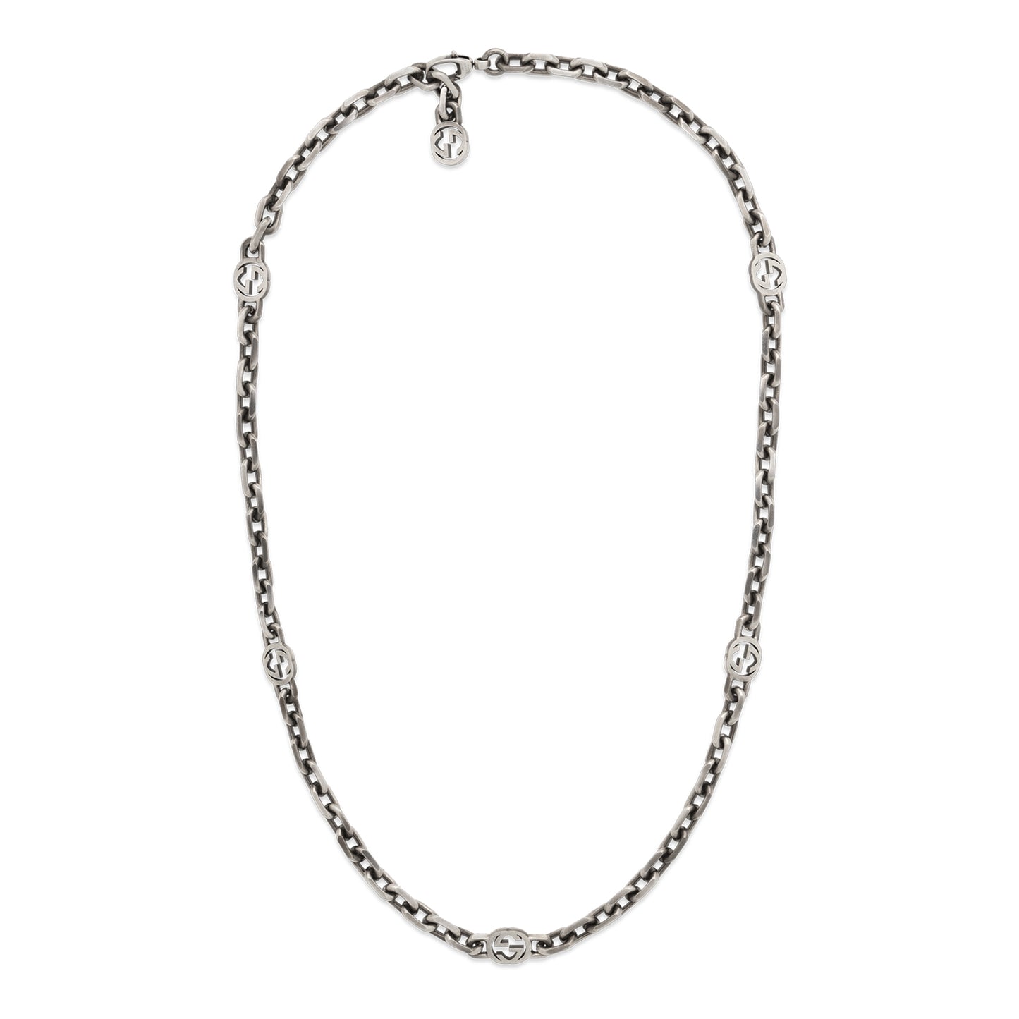 Gucci Interlocking Aged Silver Necklace simple Pursuit