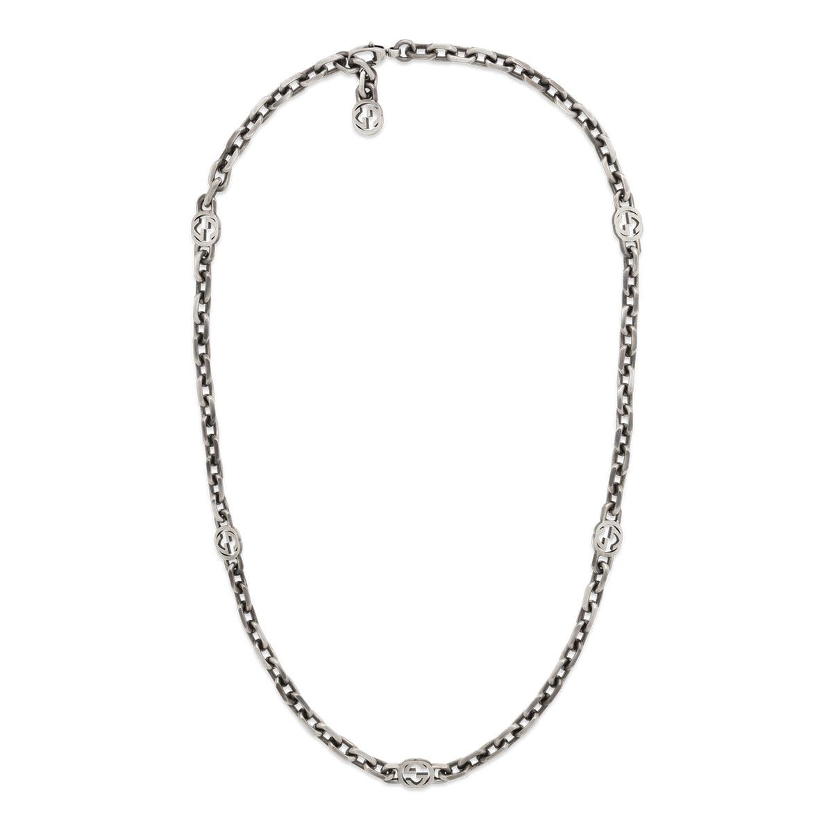 Gucci Interlocking Aged Silver Necklace simple Pursuit