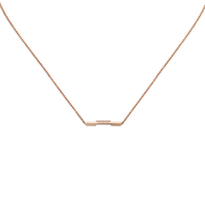 Gucci Link To Love 18ct Rose Gold Necklace with 'Gucci' Bar simple Pursuit