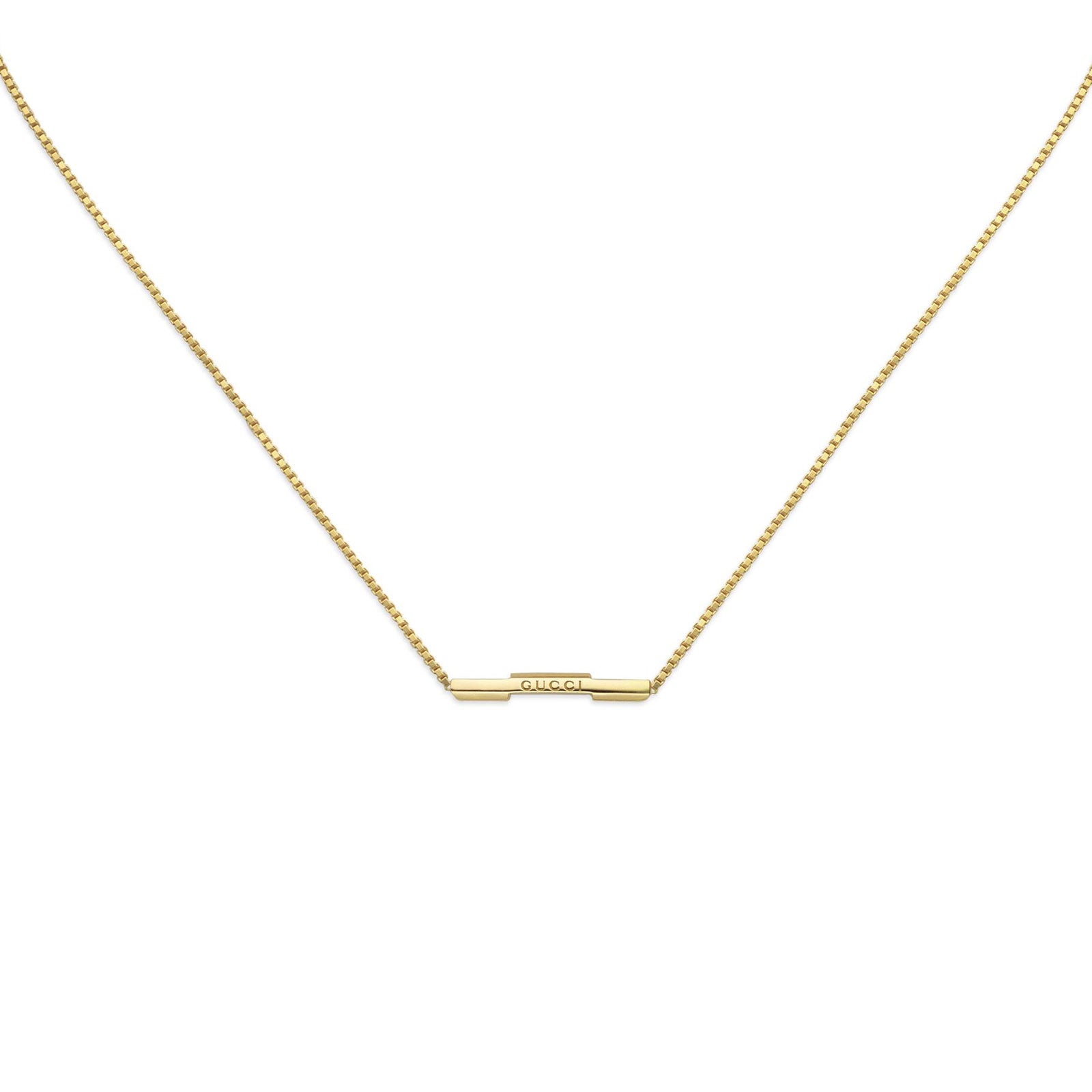 Gucci Link To Love 18ct Yellow Gold Necklace with 'Gucci' Bar simple Pursuit