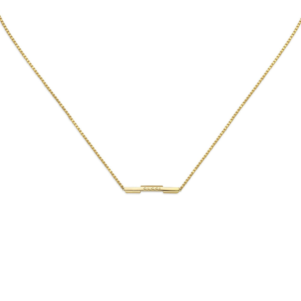 Gucci Link To Love 18ct Yellow Gold Necklace with 'Gucci' Bar simple Pursuit