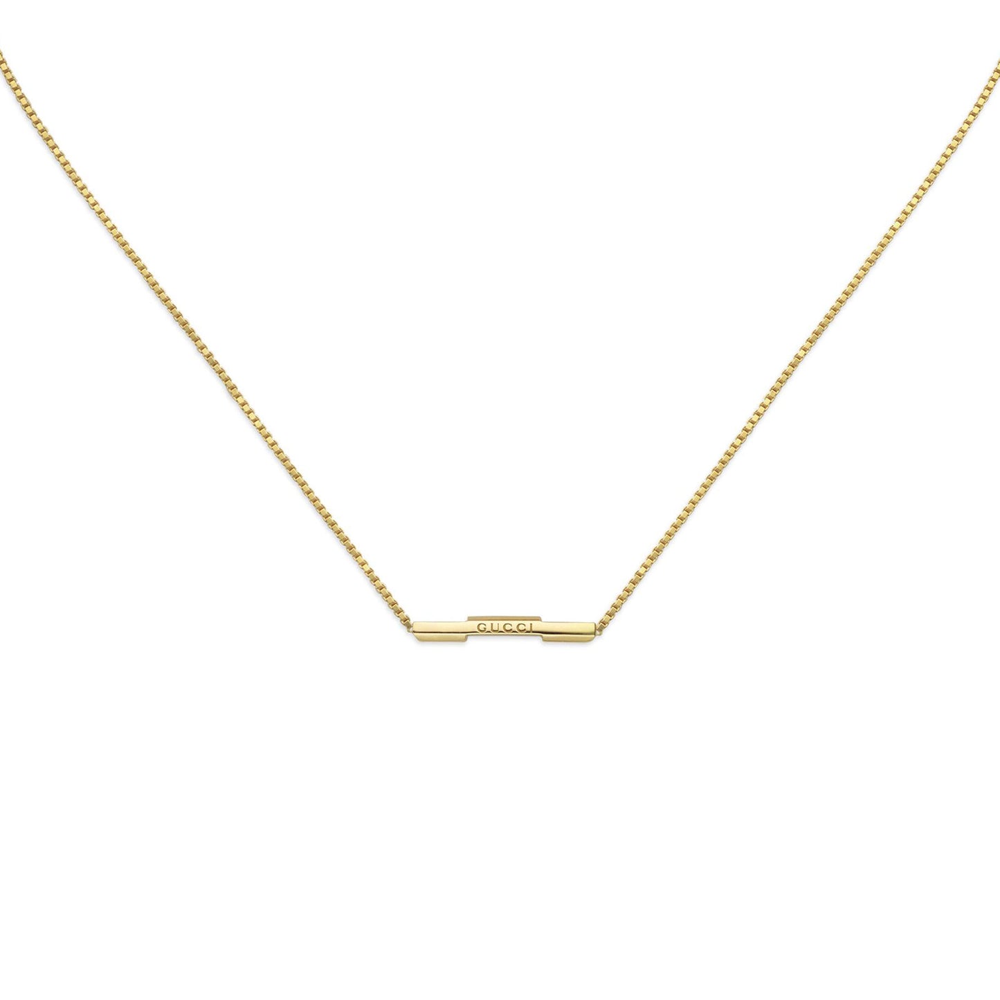 Gucci Link To Love 18ct Yellow Gold Necklace with 'Gucci' Bar simple Pursuit