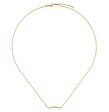 Gucci Link To Love 18ct Yellow Gold Necklace with 'Gucci' Bar simple Pursuit