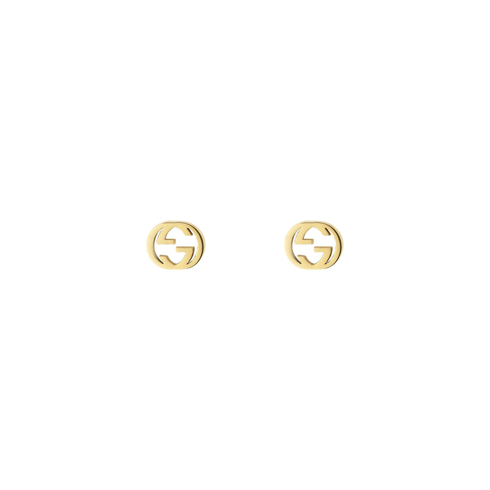 Gucci Interlocking 18ct Yellow Gold Stud Earrings simple Pursuit