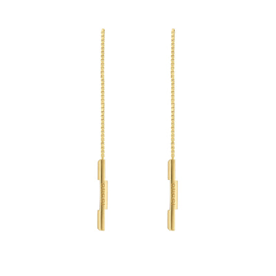 Gucci Link To Love 18ct Yellow Gold Chain Earrings simple Pursuit