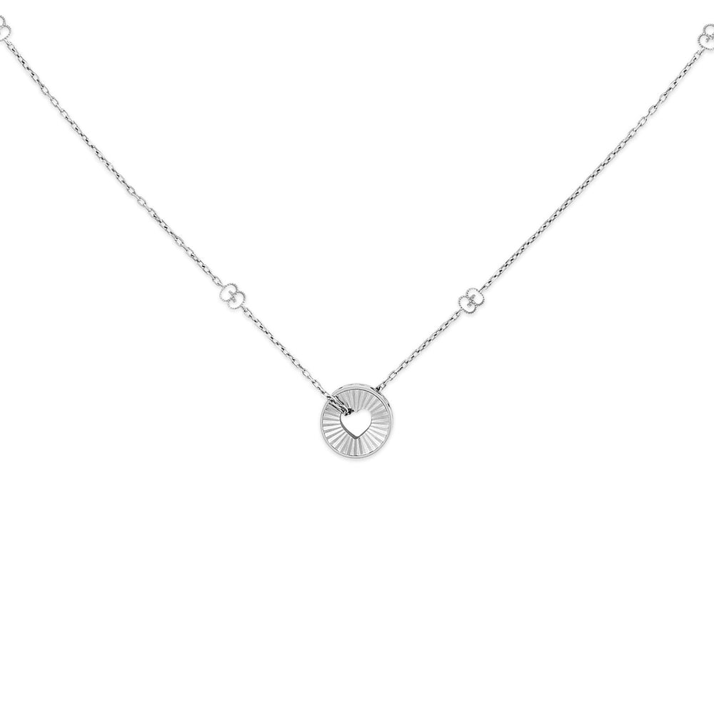 Gucci Icon 18ct White Gold Heart Necklace simple Pursuit