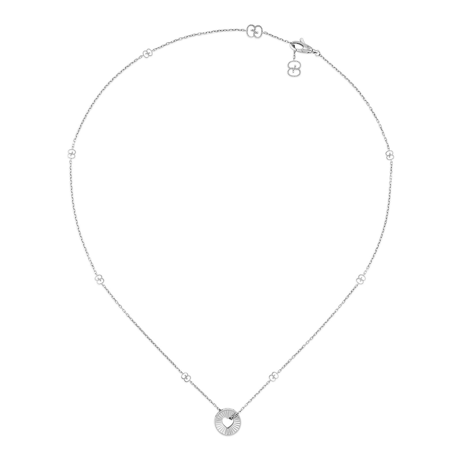Gucci Icon 18ct White Gold Heart Necklace simple Pursuit
