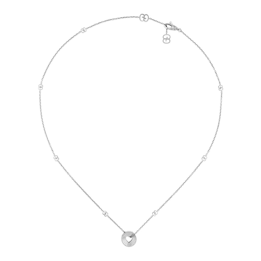 Gucci Icon 18ct White Gold Heart Necklace simple Pursuit