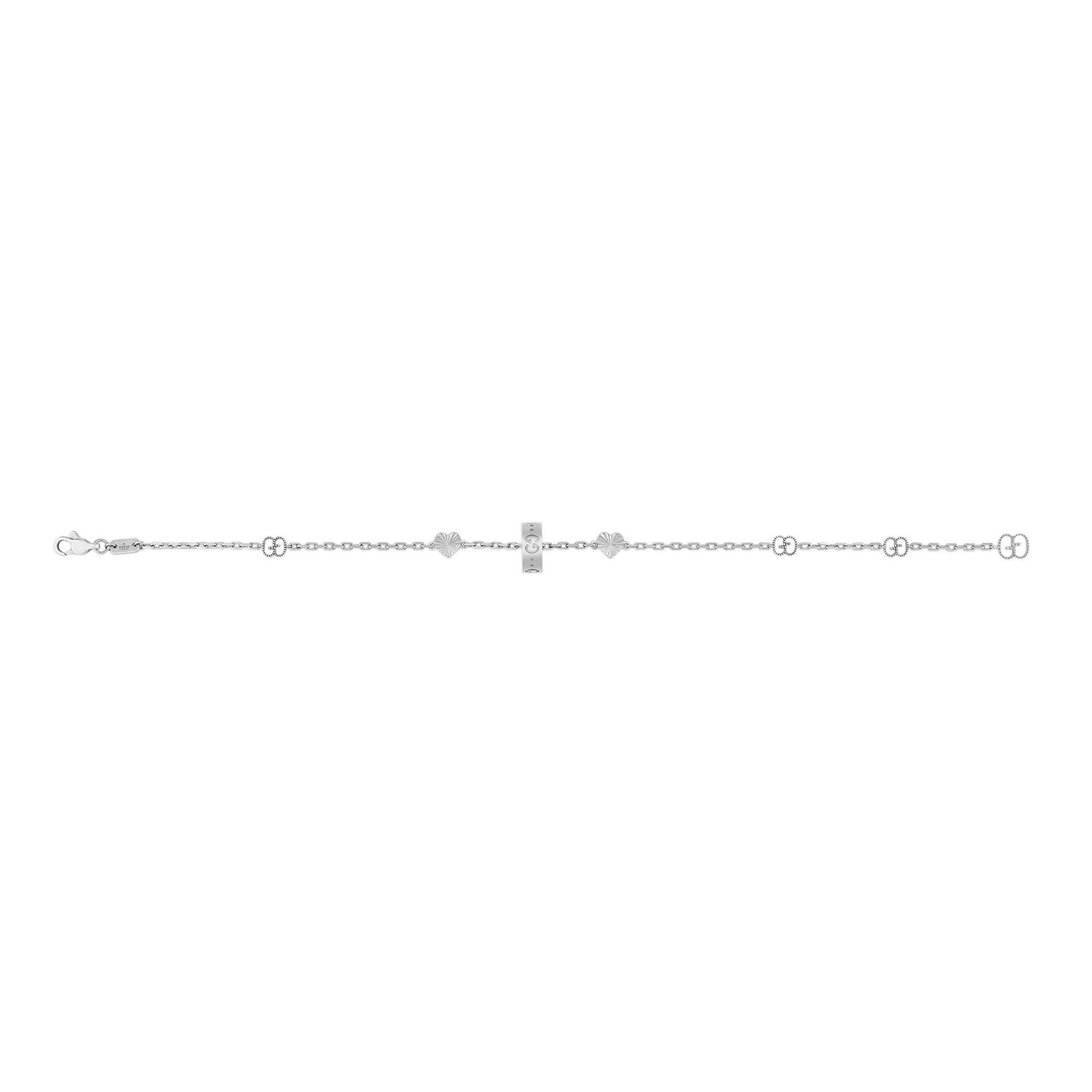 Gucci Icon 18ct White Gold Heart Bracelet simple Pursuit