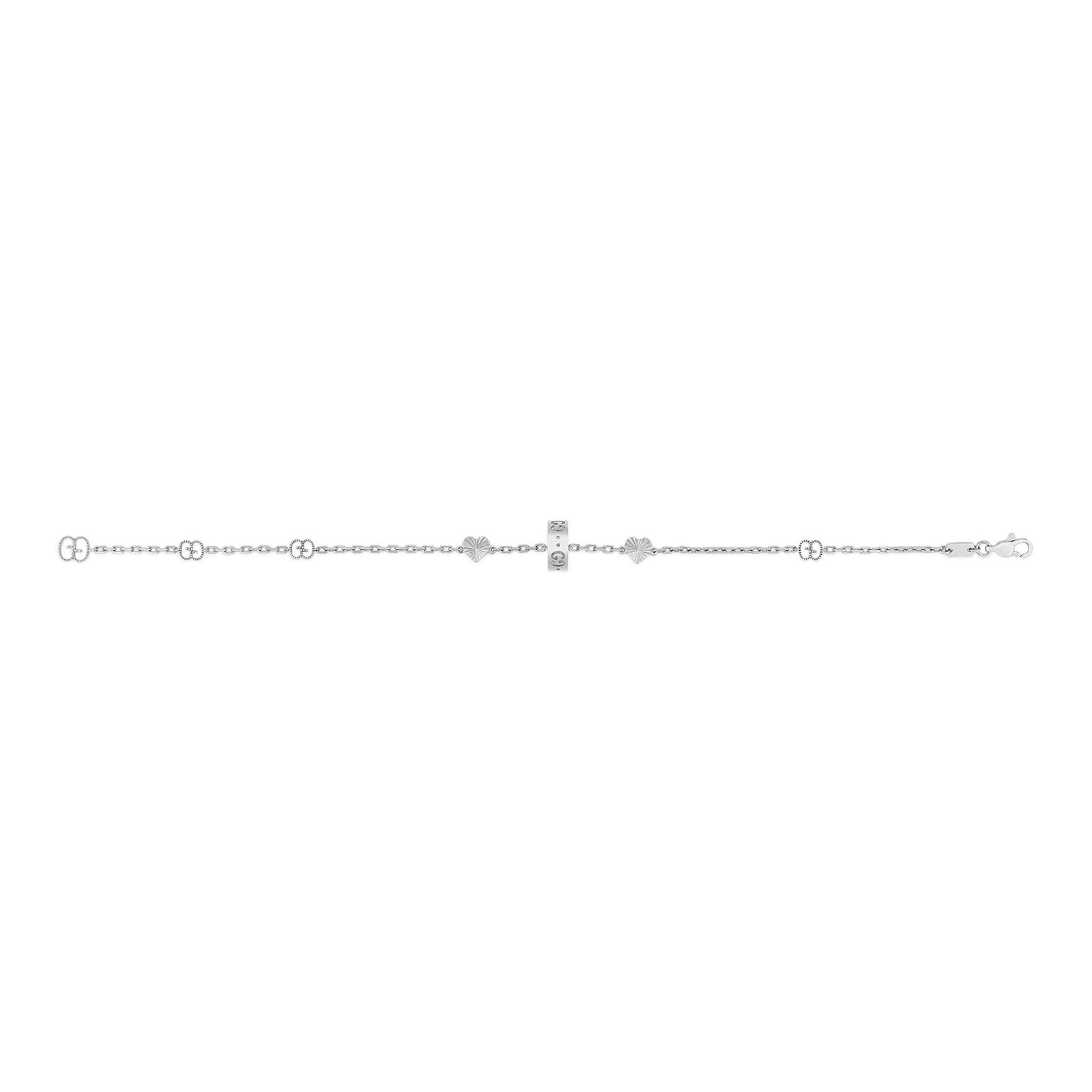 Gucci Icon 18ct White Gold Heart Bracelet simple Pursuit