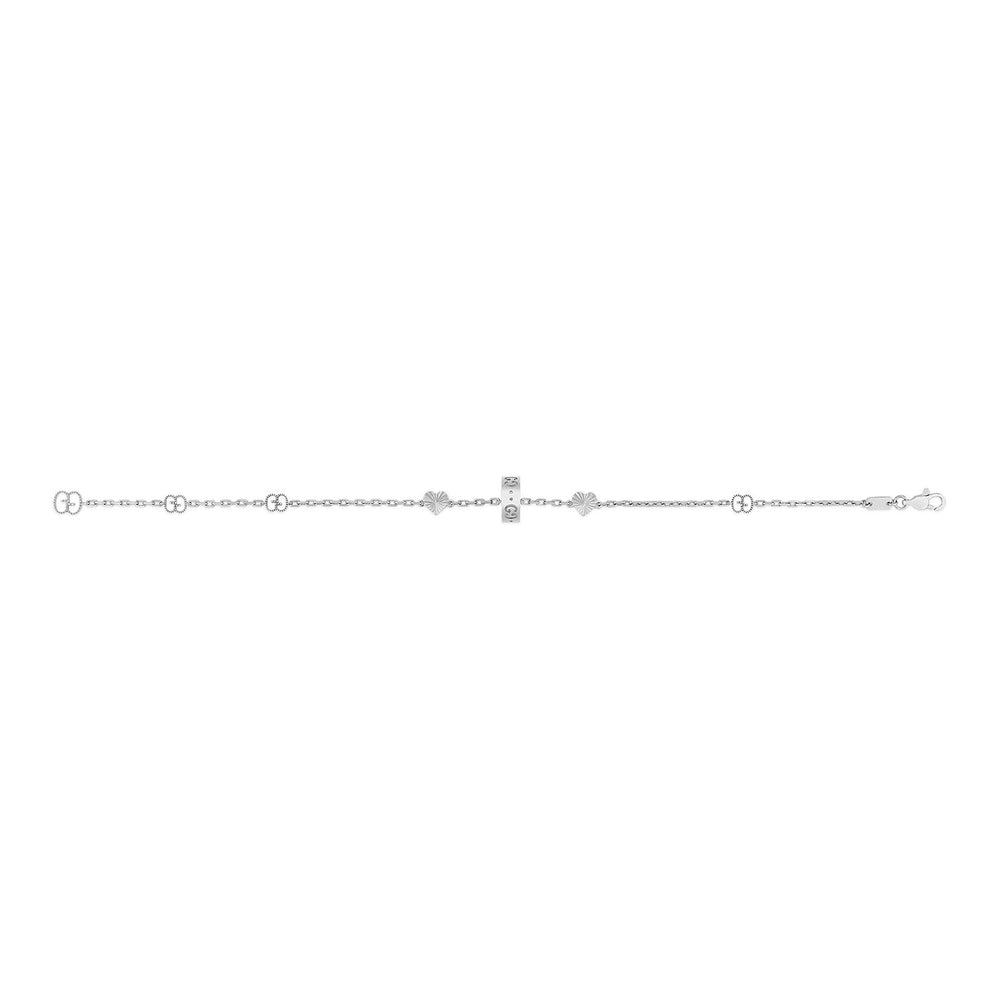 Gucci Icon 18ct White Gold Heart Bracelet simple Pursuit