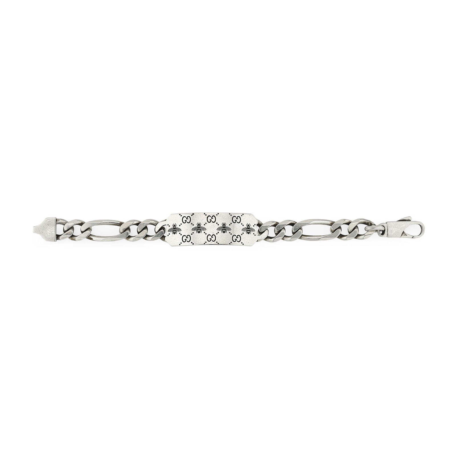 Gucci Signature Silver GG & Bee Tag Bracelet simple Pursuit