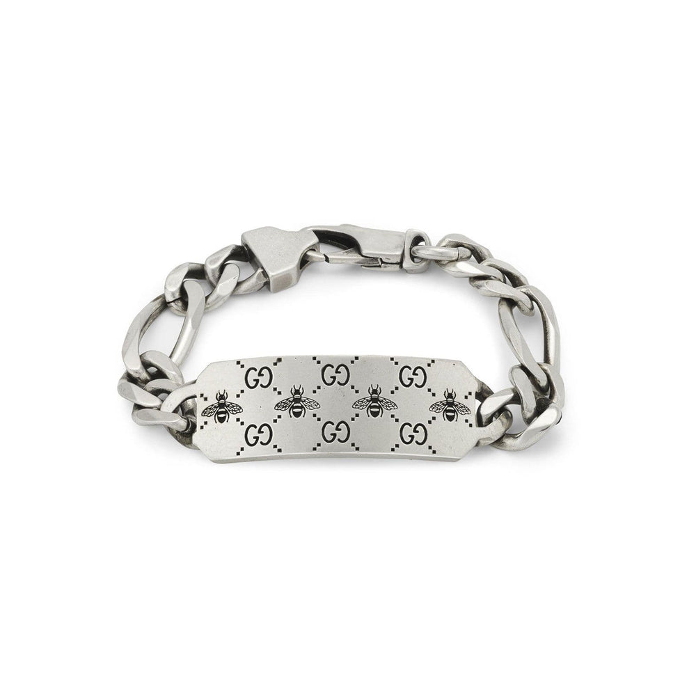 Gucci Signature Silver GG & Bee Tag Bracelet simple Pursuit