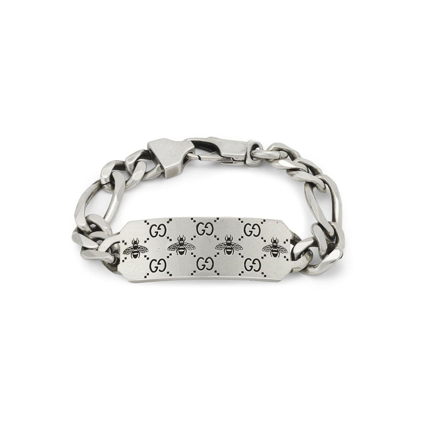 Gucci Signature Silver GG & Bee Tag Bracelet simple Pursuit