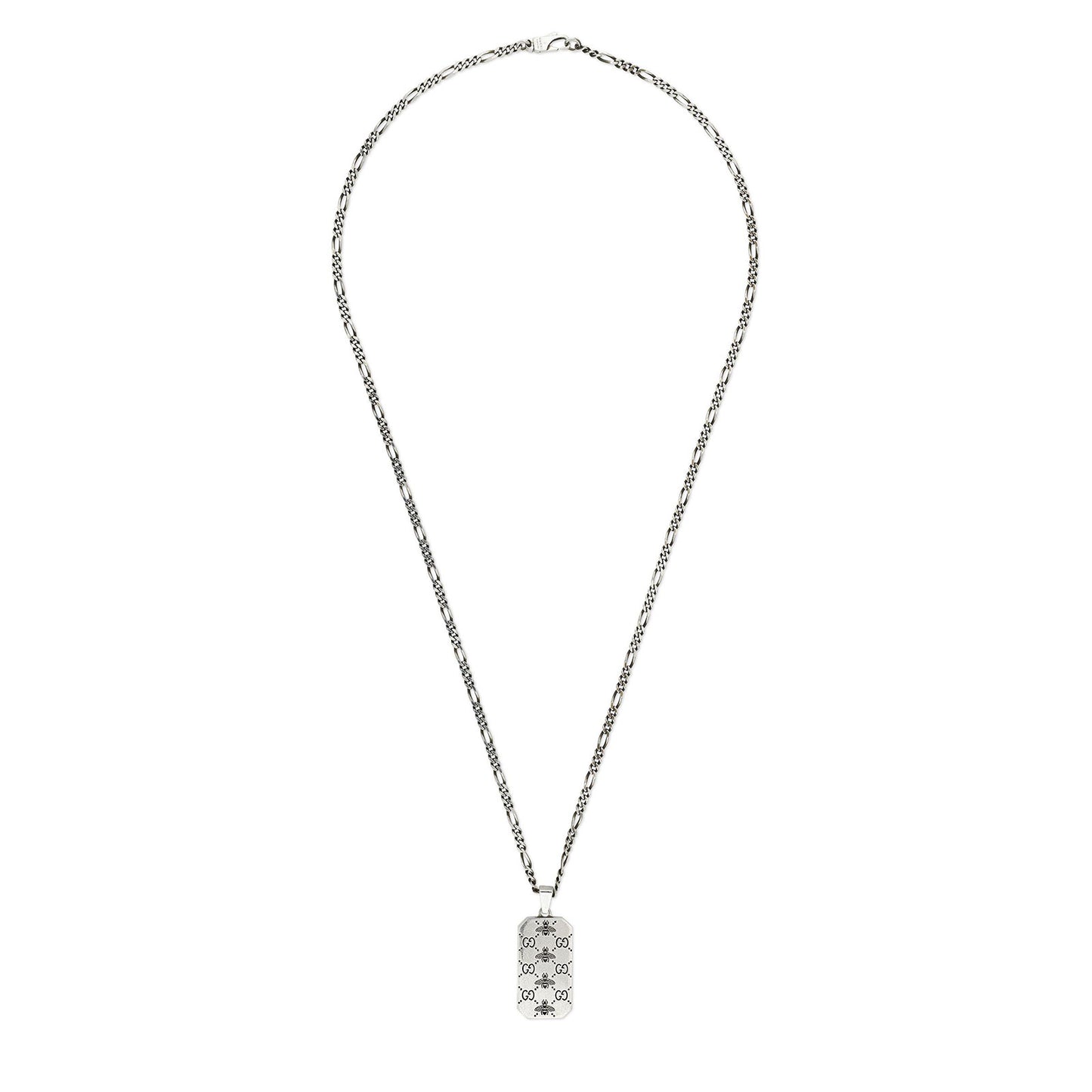 Gucci Signature Silver Interlocking G & Bee Tag Necklace simple Pursuit