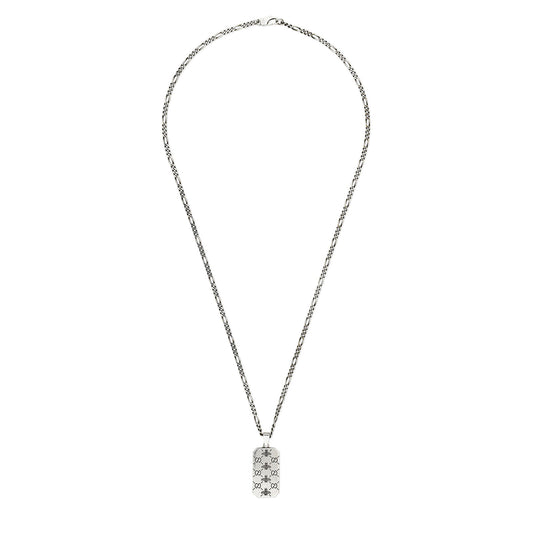 Gucci Signature Silver Interlocking G & Bee Tag Necklace simple Pursuit