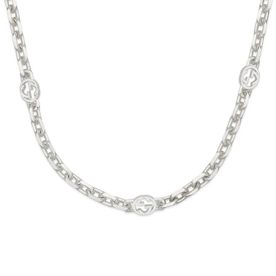 Gucci Interlocking Silver Chain Necklace simple Pursuit