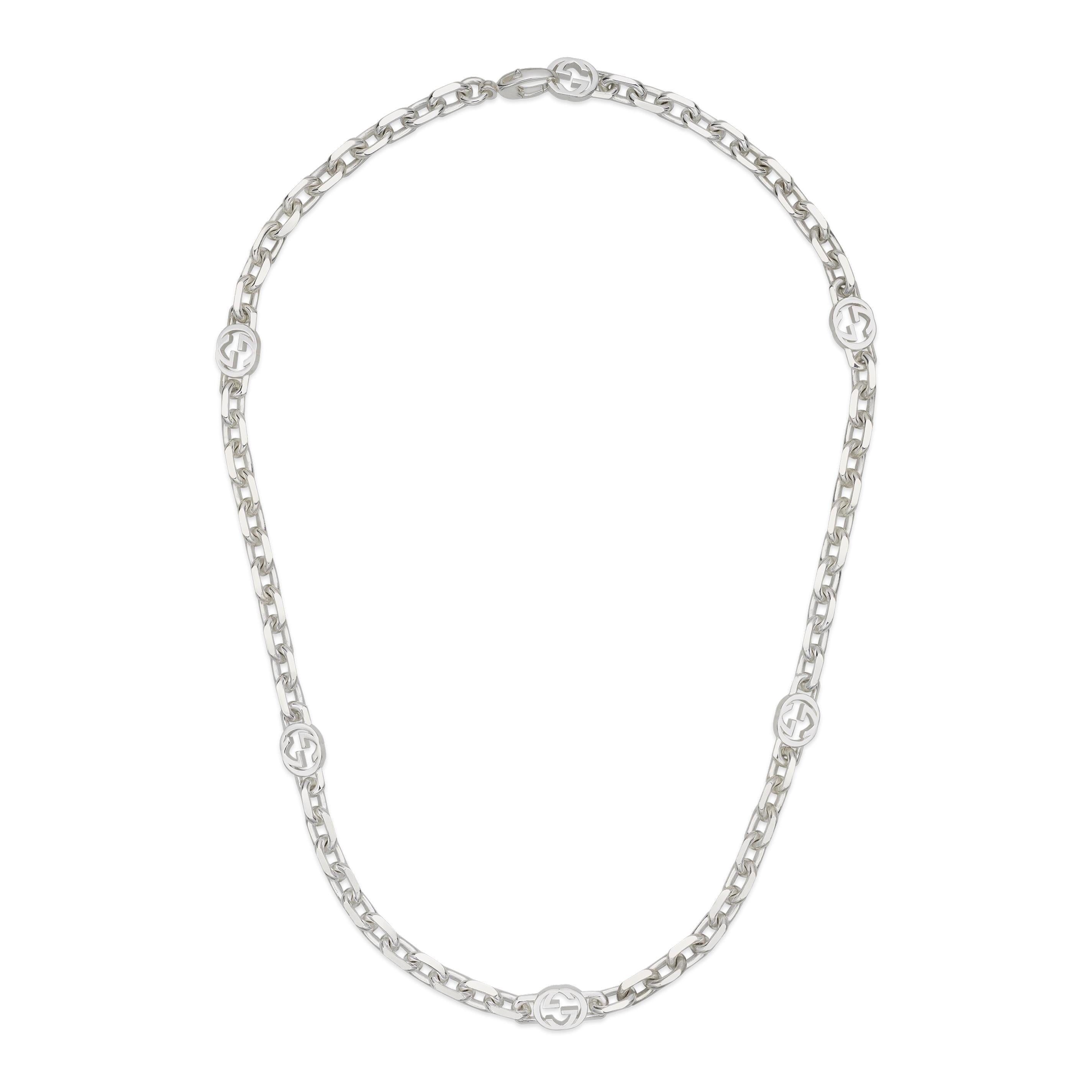Gucci Interlocking Silver Chain Necklace simple Pursuit
