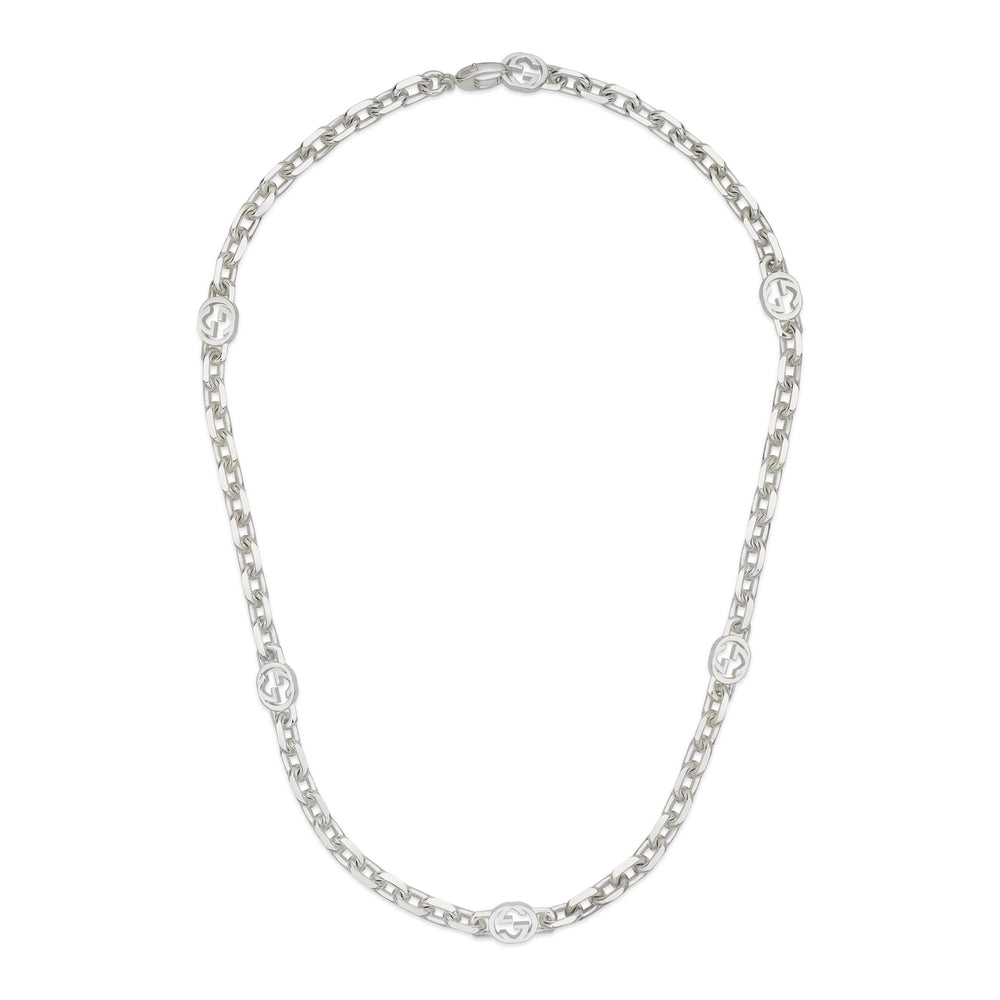 Gucci Interlocking Silver Chain Necklace simple Pursuit