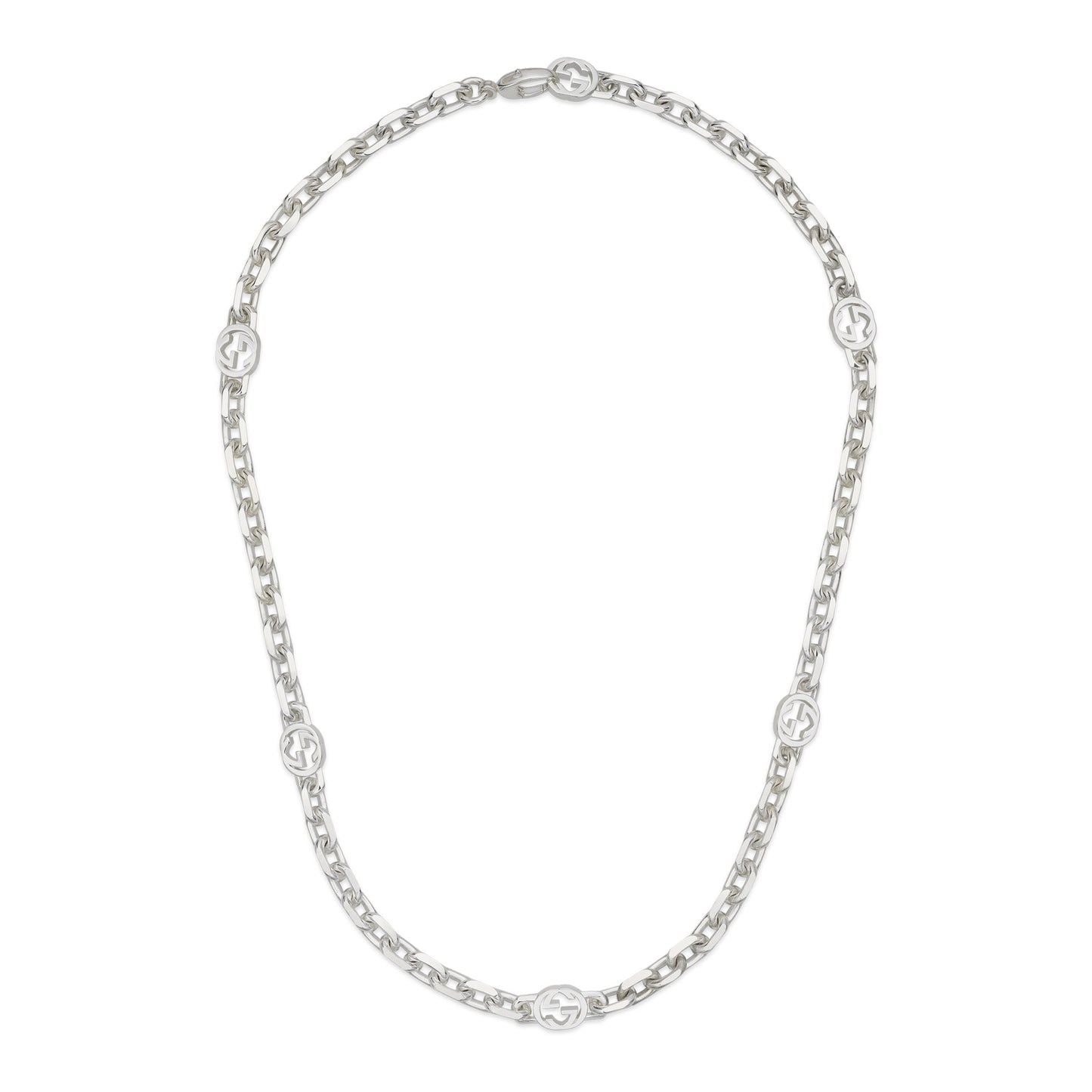 Gucci Interlocking Silver Chain Necklace simple Pursuit