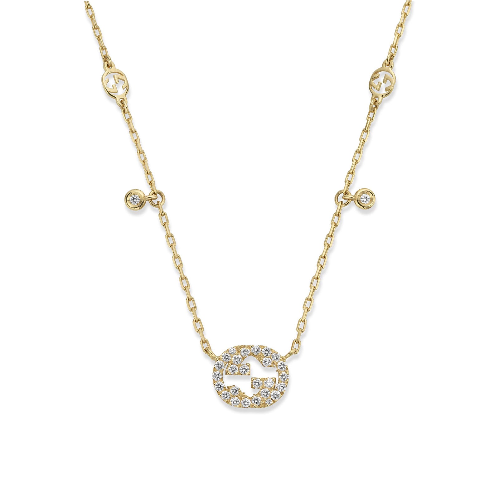 Gucci Interlocking 18ct Yellow Gold Diamond Necklace simple Pursuit