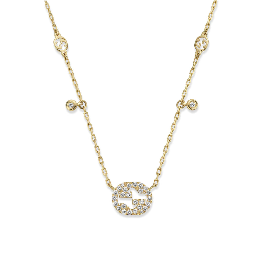 Gucci Interlocking 18ct Yellow Gold Diamond Necklace simple Pursuit