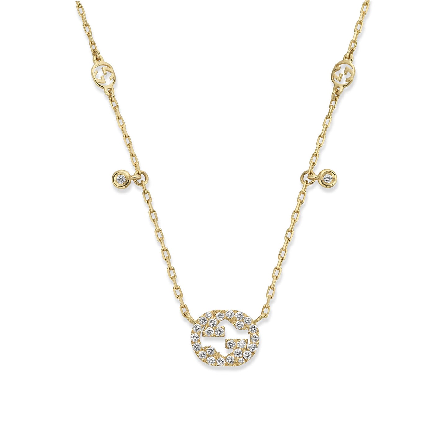 Gucci Interlocking 18ct Yellow Gold Diamond Necklace simple Pursuit