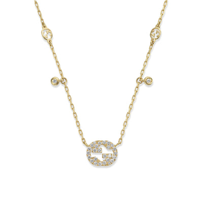 Gucci Interlocking 18ct Yellow Gold Diamond Necklace simple Pursuit