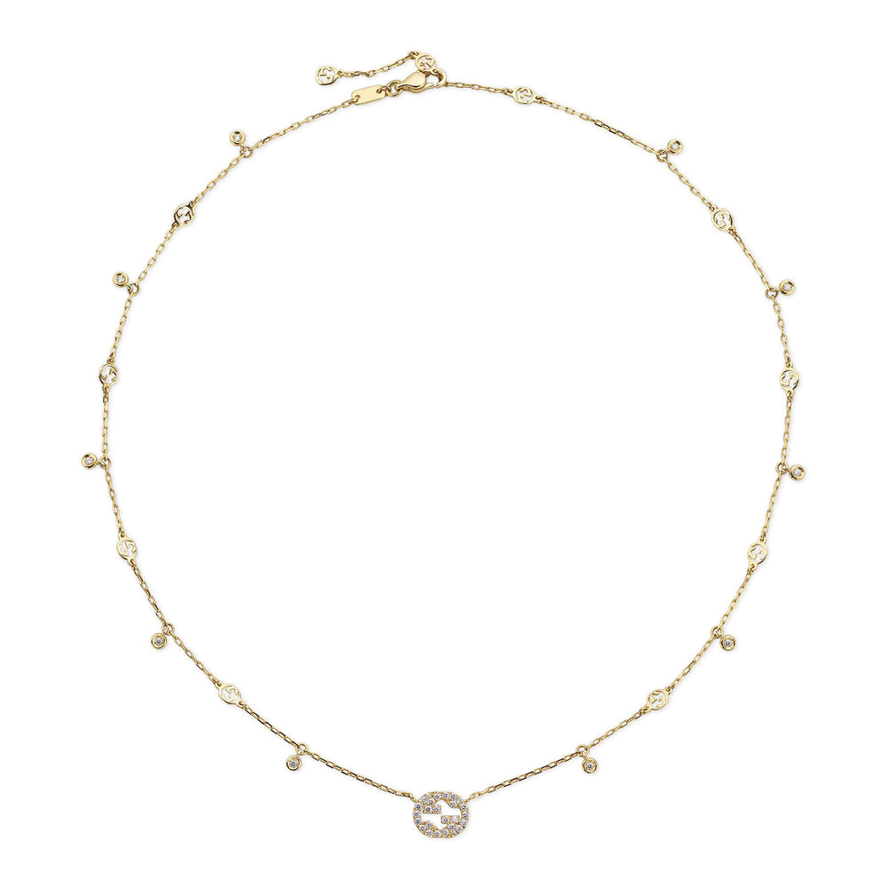 Gucci Interlocking 18ct Yellow Gold Diamond Necklace simple Pursuit