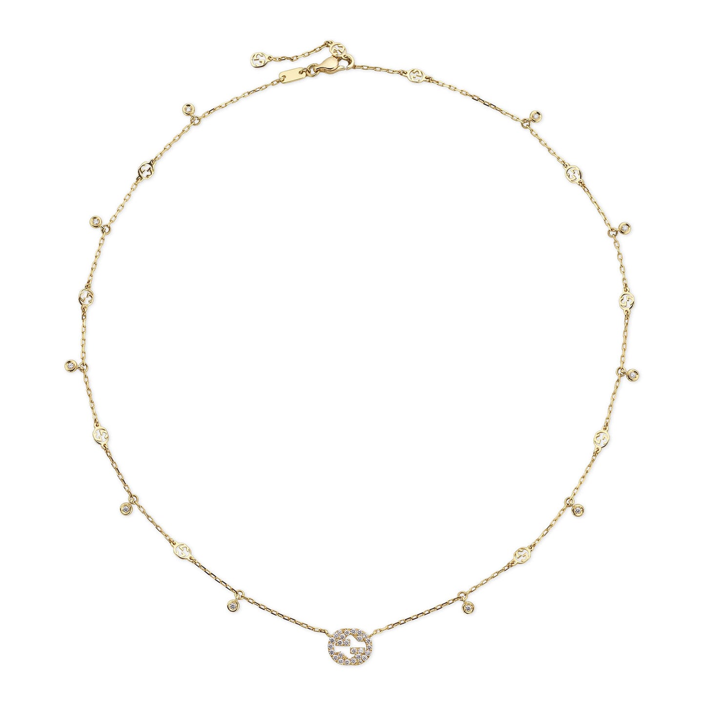 Gucci Interlocking 18ct Yellow Gold Diamond Necklace simple Pursuit