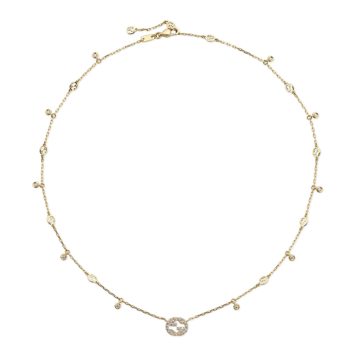 Gucci Interlocking 18ct Yellow Gold Diamond Necklace simple Pursuit