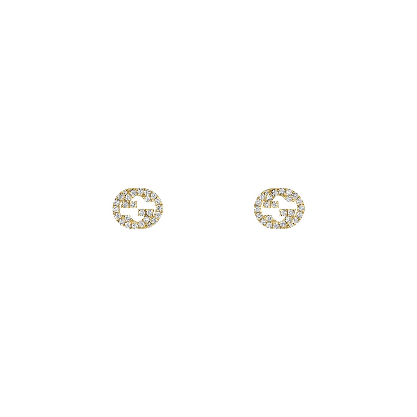 Gucci Interlocking 18ct Yellow Gold Diamond Stud Earrings simple Pursuit