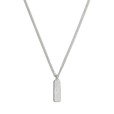 Gucci Tag Diagonal Interlocking G Silver Pendant Necklace simple Pursuit