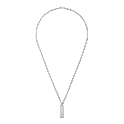 Gucci Tag Diagonal Interlocking G Silver Pendant Necklace simple Pursuit