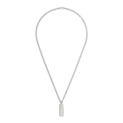 Gucci Tag Diagonal Interlocking G Silver Pendant Necklace simple Pursuit