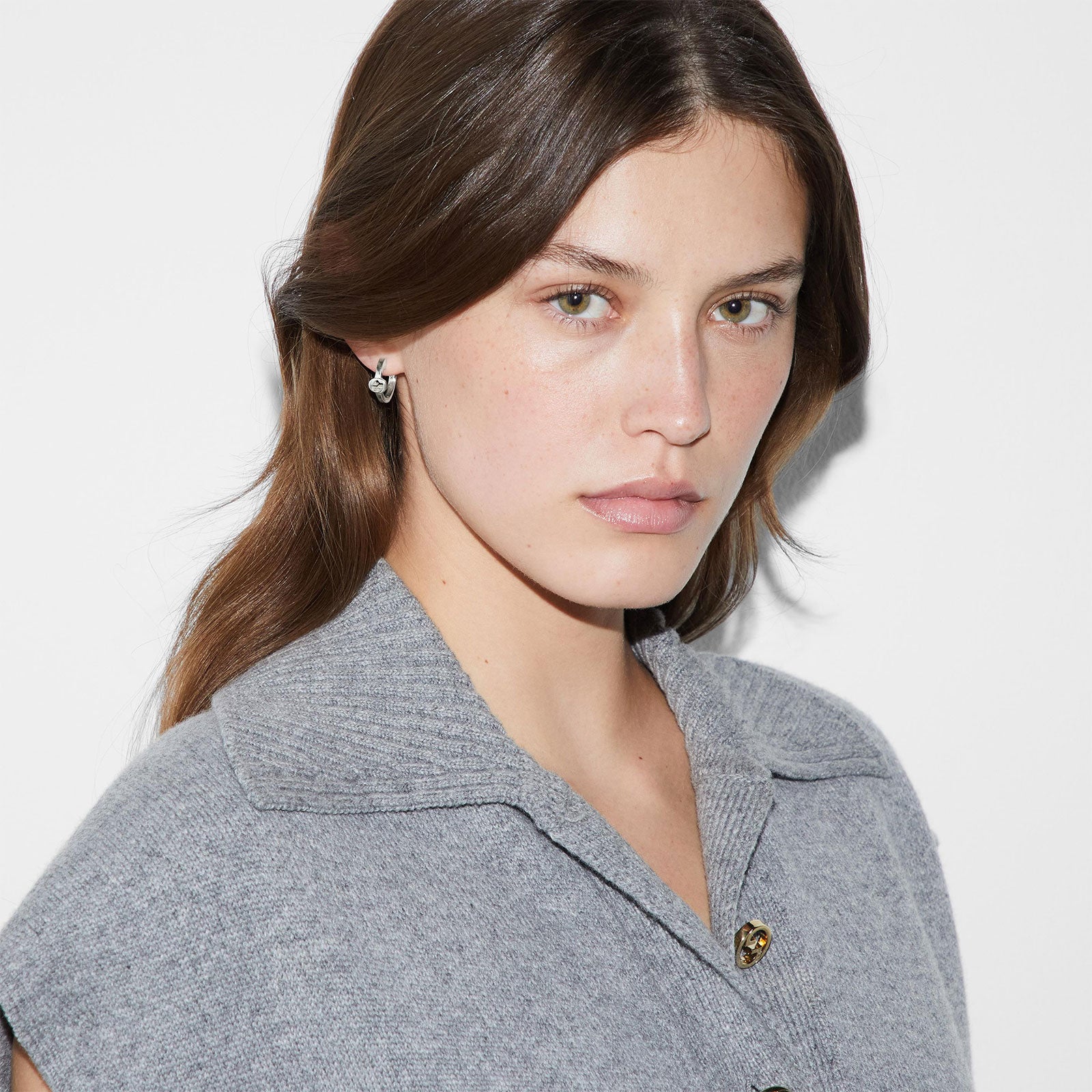 Gucci Interlocking Silver Hoop Earrings simple Pursuit
