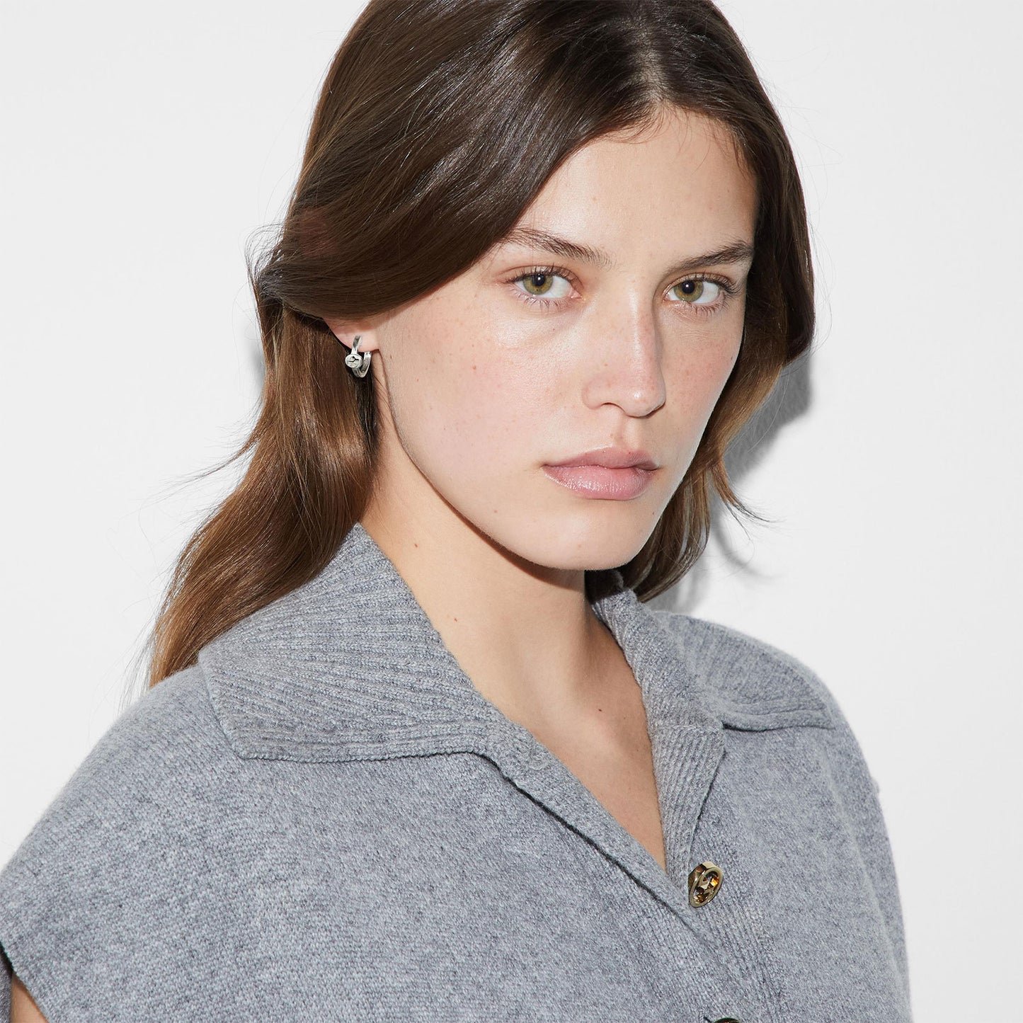 Gucci Interlocking Silver Hoop Earrings simple Pursuit