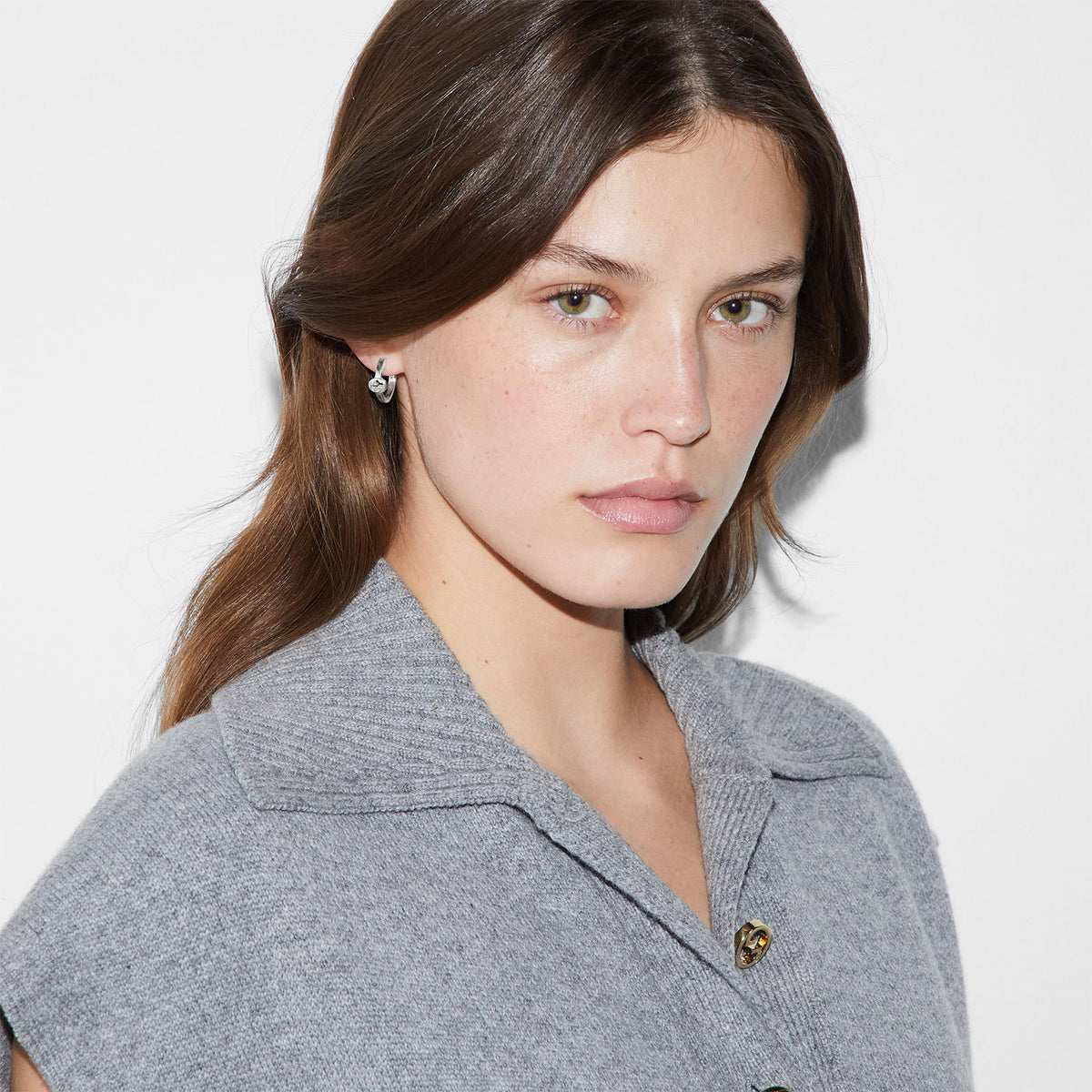 Gucci Interlocking Silver Hoop Earrings simple Pursuit